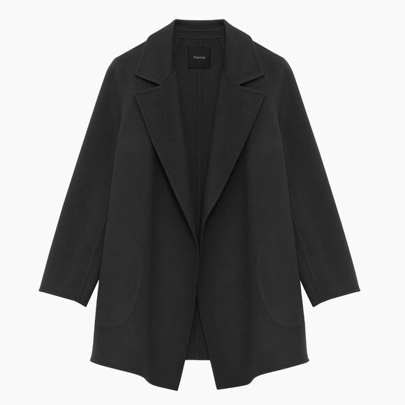 Theory Clairene Black Double-Face Wool-Cashmere Jacket Size P - Picture 1 of 7